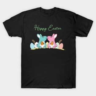 Happy Easter Twin Bunnies T-Shirt